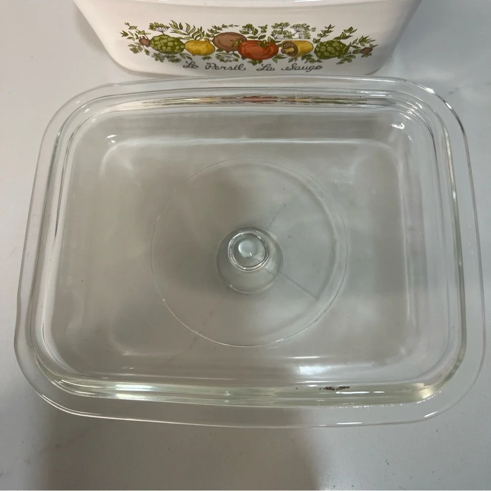 Vintage Corningware Spice of Life Casserole Dish with Glass Lid 7